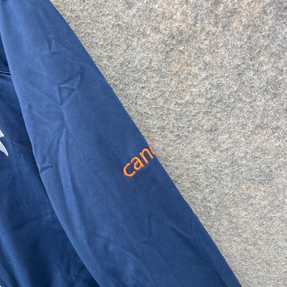 Graham Luxe Jacket Mens Medium Navy Blue Full Zip Hooded Windbreaker Activewear - Picture 8 of 12